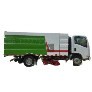 מנוע 1 סוזו יפן 120HP 4x2 היגוי תעשייתי ניקוי רחוב זול 4x2 דונגפנג גדול 12000 ליטר משאיות מטאטא כביסה לכביש