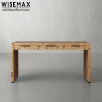 WISEMAX FURNITURE Coiffeuse console en bois massif plaqué style minimaliste avec tiroir Bureau à domicile Ensemble de bureau pour chambre à coucher
