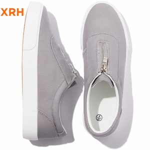 XRH – chaussures de marche vulcanisées <span class=keywords><strong>en</strong></span> <span class=keywords><strong>toile</strong></span> <span class=keywords><strong>sans</strong></span> lacets pour hommes, chaussures décontractées à enfiler et à fermeture éclair, mode d'été, vente <span class=keywords><strong>en</strong></span> gros - Product Image 3