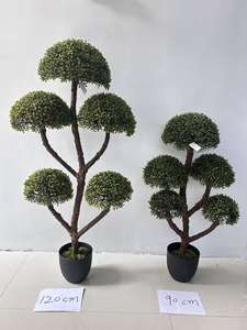 Arbres artificiels en plastique à toucher réel de 90 cm et 120 cm, <span class=keywords><strong>plantes</strong></span> artificielles avec aspect réaliste de pin, cyprès, buis, arbre d'intérieur - Product Image 6