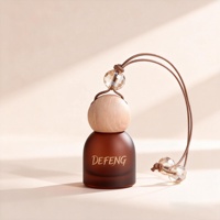 Flacon diffuseur de parfum pour voiture en verre vide, style moderne, ambré givré, 10 ml, rond, pour huiles essentielles