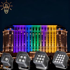 Éclairage de façade coloré DMX512 RGB, projecteurs muraux <span class=keywords><strong>LED</strong></span> en aluminium pour l'extérieur, bâtiments commerciaux, éclairage décoratif mural, projecteur <span class=keywords><strong>spot</strong></span> - Product Image 1