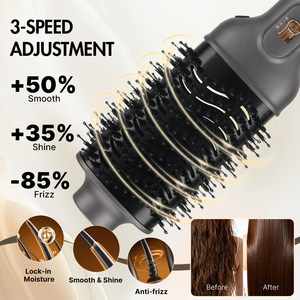 <span class=keywords><strong>Spazzola</strong></span> ad Aria Calda a Doppio Voltaggio 1200W, Ceramica con Ioni Negativi, per Lisciare e Volumizzare, Asciugacapelli Elettrico - Product Image 3