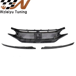 Parrilla de parachoques delantero de fibra de carbono de nuevo estilo y ajuste de párpado para Honda <span class=keywords><strong>Civic</strong></span> FK8 <span class=keywords><strong>TypeR</strong></span> 3 uds 2017-2022 montaje de alta calidad - Product Image 3