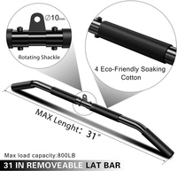 Barre de traction latérale de 31 pouces avec poignée pivotante à 360° pour système de poulie, accessoires de poignée de traction latérale pour machine à câble de gym