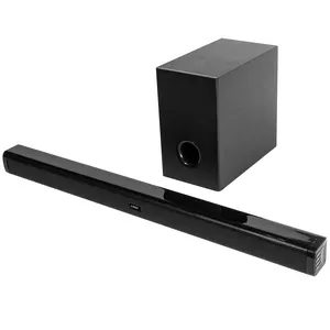 Soundbar untuk TV 2.1 Saluran Gema Nirkabel BT V5.0 Speaker Dinding Sistem Home Theater 5.25 Inci dengan Subwoofer 3D Stereo Boombox