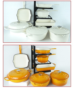 Klasik 11 adet emaye dökme demir tencere seti ile güveç kızartma tavası çok fonksiyonlu fırın güvenli tencere - Product Image 3