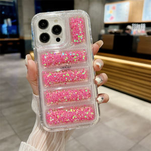 Venta de fábrica nuevo lujo 3 en 1 Glitter Down Jacket funda de teléfono para <span class=keywords><strong>Samsung</strong></span> A04E/A03 Puffer mujeres niñas elegante Bling funda de teléfono - Product Image 5