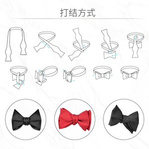 Lụa Masonic Thiết Kế Khác Nhau Hai Mặt Rắn Đen Tự Tie Bow Tie - Product Image 6