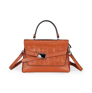 Wholesale fashion ladies design handbags crossbody luxury crocodile leather handbags office women cylinder purse handbag