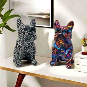 Figura Decorativa de Bulldog Colorido en Resina Epoxi, Escultura Artística para Decoración del Hogar, Sala de Estar, Porche, Vinoteca - Product Image 4
