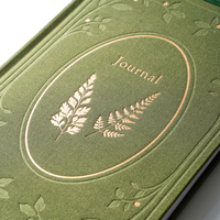 Journal Carnet A5 Quotidien à Couverture Rigide en Lin, Estampage Or, avec Logo Personnalisé, pour Pleine Conscience et Soin de Soi