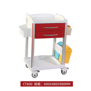 CT600 Hospital <b>Trolley</b> 600X480X980mm Plastic Treatment Vehicle With Drawers And Wheels - Product Image 1