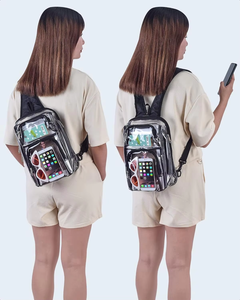 Sac à dos transparent approuvé pour les stades avec bretelles respirantes - Product Image 3