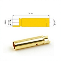 Amass GC4011-M/GC4011-F Prise banane en cuivre pur plaqué or 40 mm pour modèles réduits d'avions RC 500V 5-70A pour moteurs