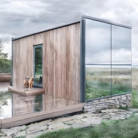 Villas victoriennes rectangle de luxe préfabriquées surface miroir verre trempé maison conteneur préfabriquée pour hôtels maisons préfabriquées