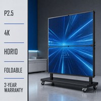 Afficheur LED d'intérieur pliable P2.5 couleur 4K HDR10 avec contrôle intelligent par application cloud, angle de vision de 170° et mise à jour de contenu sans fil