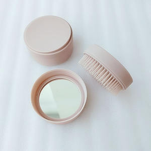 Cepillo de pelo de viaje para desenredar con logotipo personalizado, peine de silicona suave, masaje de pelo liso, Mini cepillo de pelo plegable, espejo - Product Image 6