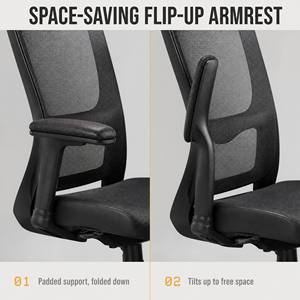 <span class=keywords><strong>Chaise</strong></span> de <span class=keywords><strong>bureau</strong></span> ergonomique de haute qualité avec dossier en maille respirante, réduit la fatigue, idéale pour les longues heures de travail assis - Product Image 4