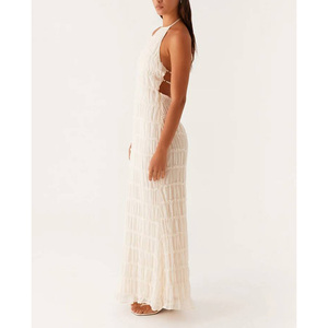 2025夏季马克西连衣裙露背领波西米亚沙滩装无袖飘逸派对装定制高端夏装来样定做 - Product Image 5