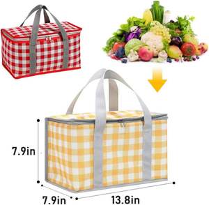 Sac isotherme réutilisable pour livraison de repas en extérieur, sac de pique-nique isolé avec fermeture éclair supérieure - Product Image 4