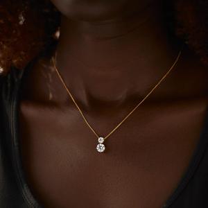 Collar de Plata de Ley 925 con Colgante Geométrico Simple y Moderno con Circonitas para Mujer, Regalo para Boda, Cumpleaños, San Valentín - Product Image 4