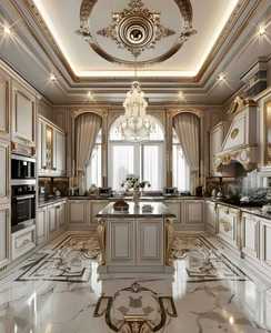 Armoires de cuisine en bois massif de style américain Armoires murales en bois Armoire de cuisine modulaire sur mesure - Product Image 1