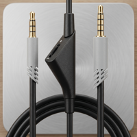 Câble audio stéréo 3,5 mm avec contrôle du volume, plaqué or, blindage tressé OFC, câble d'extension pour casque de jeu avec microphone