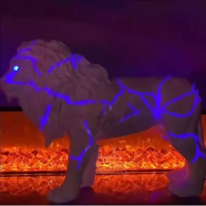 Led sư tử hình sợi thủy tinh điêu khắc nứt nhựa thiết kế thủ công mỹ nghệ - Product Image 2