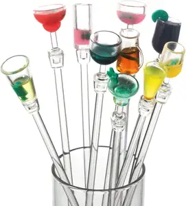 Bars Cafés Restaurants Heim bunte durchsichtige Getränke Swizzle-Sticks , Plastikgetränk-Rührgerät Cocktails Getränk-Rührgerät
