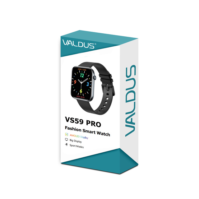 VALDUS Strap Heart Rate Blood Pressure Monitoring Smart Watch Display 1.85 Inch AMOLED Fashion VS59 PRO Waterproof Smartwatch