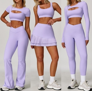 Set Yoga Olahraga Kustom Grosir, Pakaian Olahraga Gym, Pakaian Olahraga Wanita, Pakaian Fitness, Set Pakaian Aktif - Product Image 4