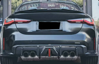 Diffuseur arrière en fibre de carbone de haute qualité avec lumière LED pour BMW G80 G82 G83 M3 M4 Style AK Diffuseur de pare-chocs arrière