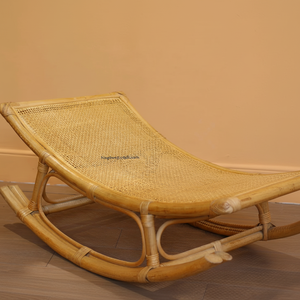 Mecedora de ratán hecha a mano vintage para niños-Silla de mimbre ecológica para guardería de bebés - Product Image 1