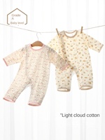 Combinaison d'été pour bébé, tenue légère pour nouveau-nés, combinaison à manches longues, pyjama respirant en coton mélangé