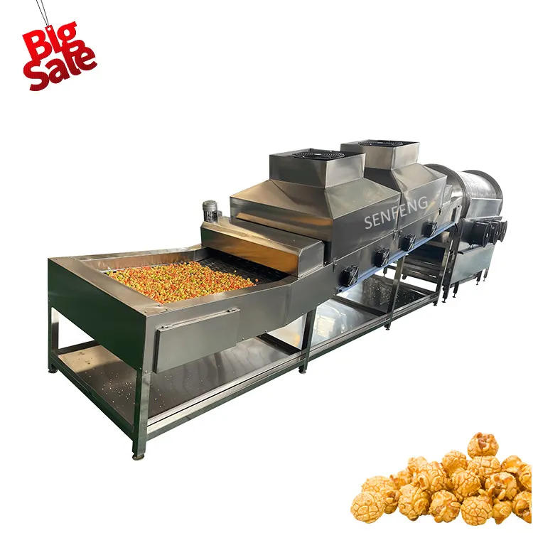 CE Approved Big Capacity Full Automatic Gas Popcorn Machine Production Line for Sale