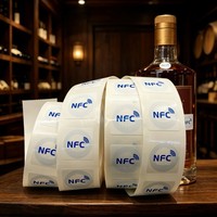NFC-наклейка с чипом 213/215 для винных этикеток, защита от подделок, отслеживание, пассивная радиочастотная RFID-метка для бутылок