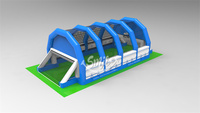 Terrain de football gonflable géant en PVC personnalisé, stade sportif, stade de football gonflable, terrain de stade avec tente et arche