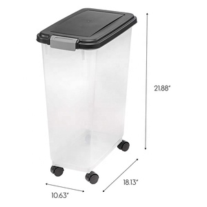 15 KG BPA Free Pet Dog Airtight Plastic Food Storage Container with Tire