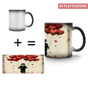 Hot Drink Lover Mug Frosted Black 11oz <b>Ceramic</b> Heat Color Changing Magic <b>Cup</b> - Product Image 4