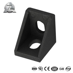 Support d'angle noir 2020, connecteur en L, fixation pour profilé en aluminium <span class=keywords><strong>20x20</strong></span>, rainure en V, accessoires pour imprimantes 3D - Product Image 2