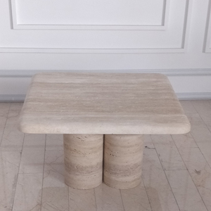 Marbre naturel maison table d'appoint carré travertin table basse vente directe d'usine - Product Image 2