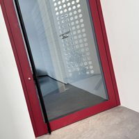 Technologie avancée Personnalisé Supérieur Aluminium Insonorisé Double Verre Trempé Portes Pivotantes d'Entrée