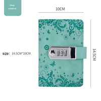 Carnet A7 personnalisé 2026 avec logo en relief, rose, bleu, marron, avec serrure à code, journal secret, agenda quotidien, journal de gratitude, en cuir PU