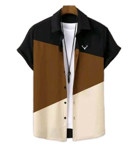 เสื้อเชิ้ตทำงานผู้ชายลายดอกไม้และลายสก็อตแบบสั่งทำพิเศษสำหรับฤดูร้อน รุ่นใหม่ ผ้ากันยับ ระบายอากาศ แห้งเร็ว พิมพ์ลาย 3 มิติ ติดกระดุมแถวเดียว - Product Image 1
