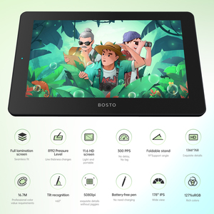 Tablette graphique portable <span class=keywords><strong>BOSTO</strong></span> BT-12HD 11,6 pouces HD H-IPS LCD, écran 1366*768, fonction d'inclinaison, alimentation USB - Product Image 2