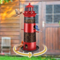 Mangeoire à oiseaux sauvages de grande taille, résistante à la pluie, rétractable, capacité de 4 lb de graines, en métal, anti-écureuil, pour suspension extérieure