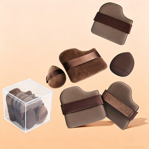 Prix d'usine – Lot d'éponges de maquillage lavables sans latex, couleur <span class=keywords><strong>biscuit</strong></span>, haute densité, pour le contouring du visage, mini houppettes cosmétiques en forme de pouce - Product Image 4