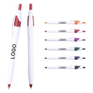 23 Custom Logo <b>White</b> Thin Barrel Plastic Ballpoint <b>Pen</b> Click Action Small Gourd Javelin Advertising Promotional Ball <b>Pen</b> - Product Image 1