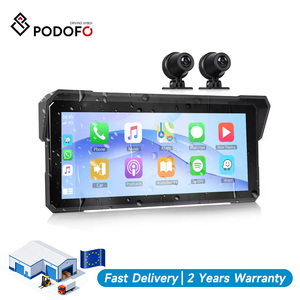Podofo จอภาพมอเตอร์ไซค์ขนาด 8.1 นิ้ว รองรับ WFI แบบพกพา ไร้สาย Carplay กล้องหลัง + กล้องหน้า ตรวจจับแรงกด ระบบกันน้ำ IP68 อุปกรณ์อิเล็กทรอนิกส์สำหรับรถยนต์ - Product Image 1